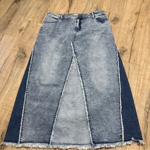 Denim Maxi Skirt 2-Tone
